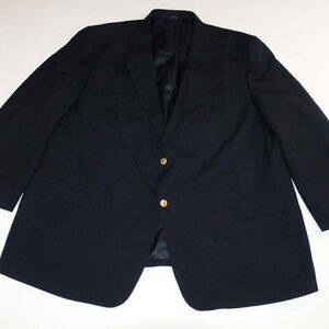 CM Silver Men's Blazer Size 54 Regular Navy Blue Wool 54R 2 Button Jacket Lined